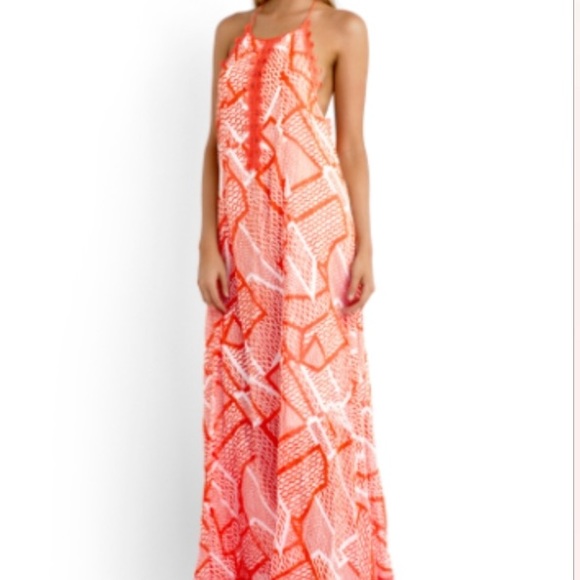 Seafolly Dresses & Skirts - Seafolly crochet orange white maxi dress